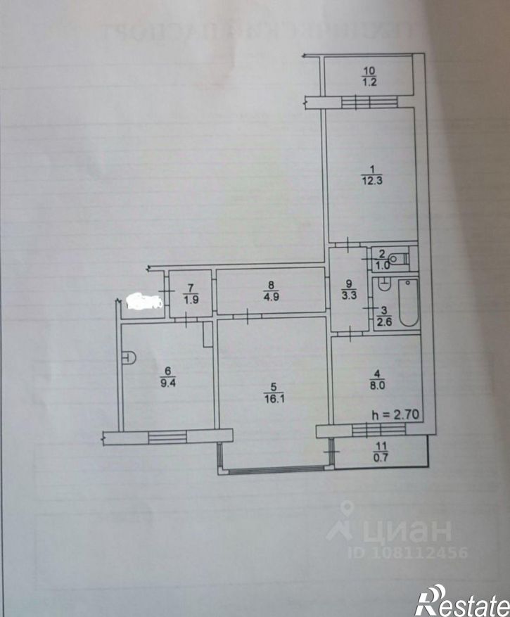 3-комн квартира пр-кт Мира, 73,  д. 73