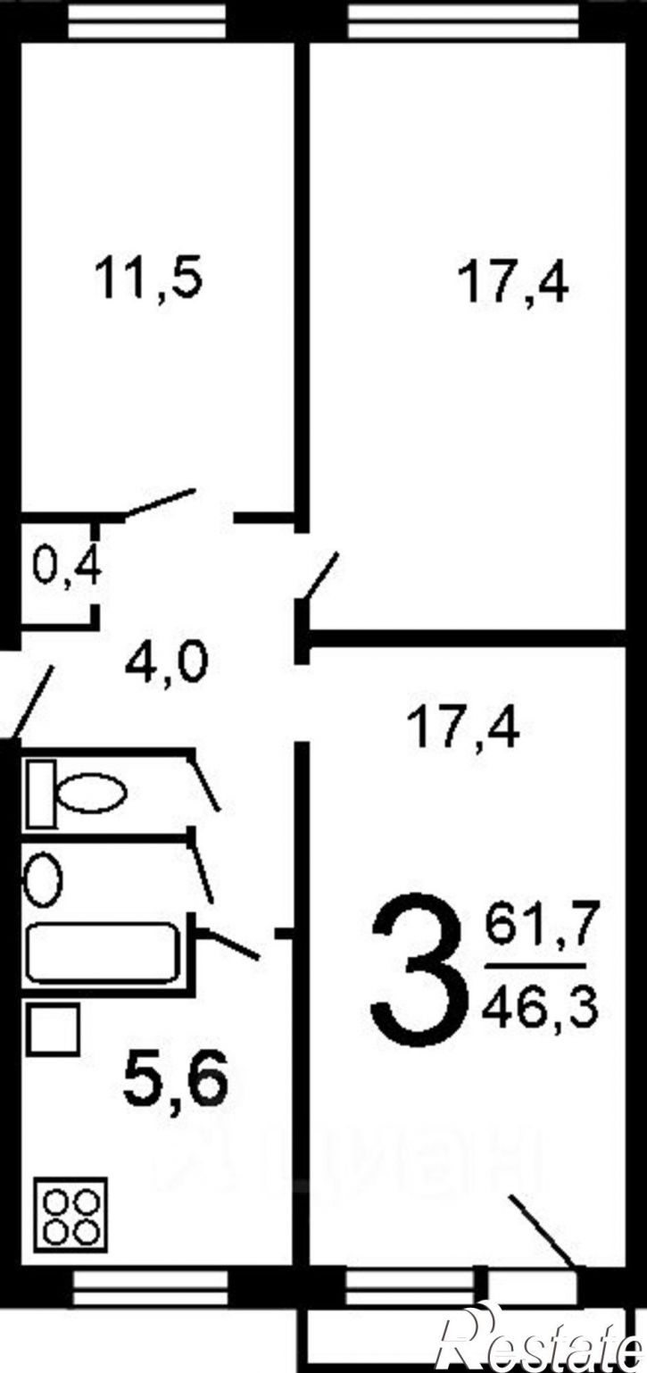 3-комн квартира Пионерская улица, 183,  д. 183