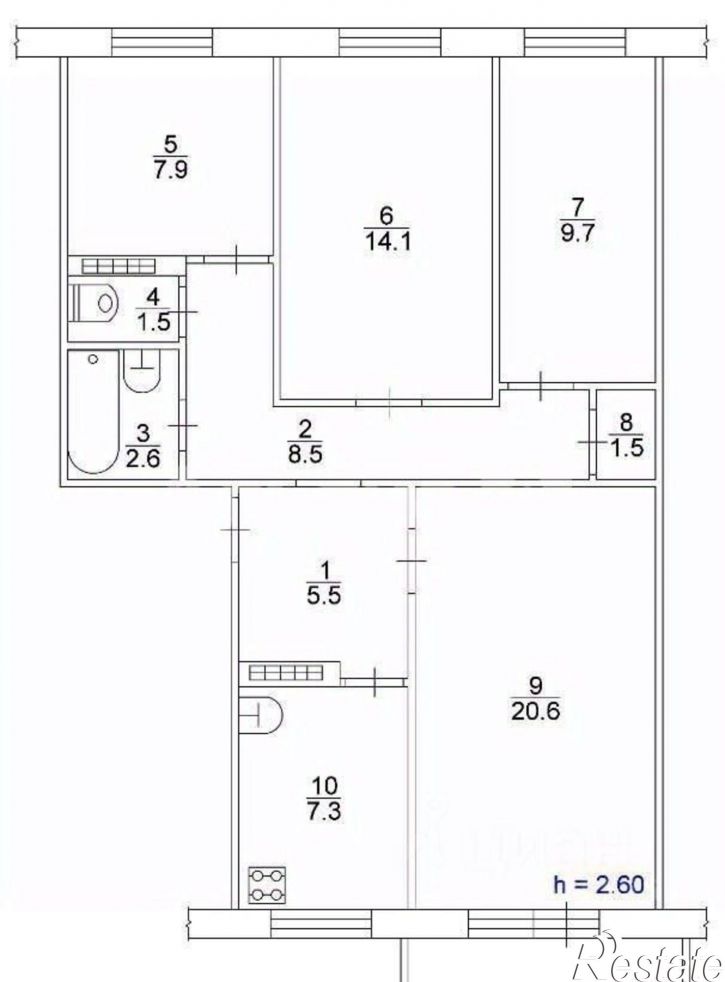 4-комн квартира пр-кт Курчатова, 25,  д. 25